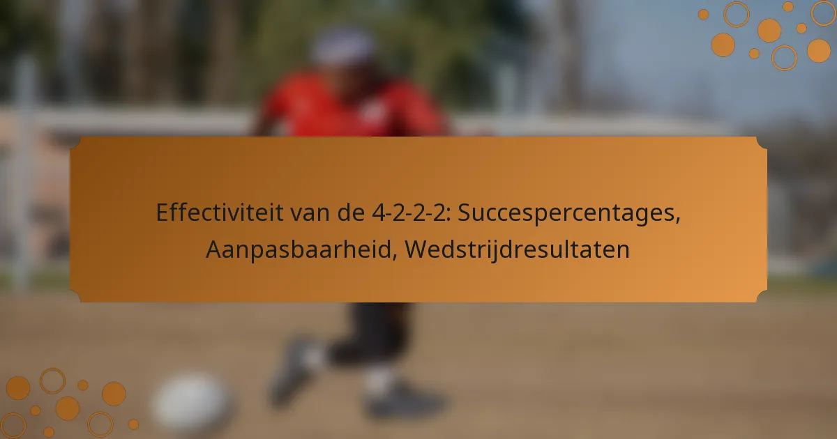 Effectiviteit van de 4-2-2-2: Succespercentages, Aanpasbaarheid, Wedstrijdresultaten